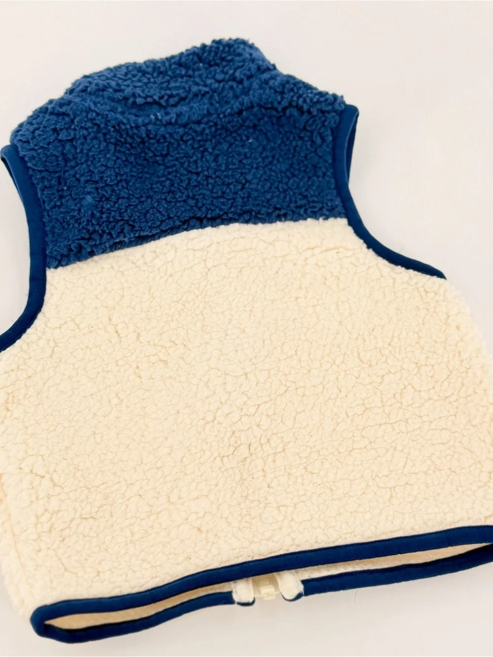 Carter’s Baby Sherpa Fleece Vest 6M Cream Blue Colorblock Full Zip